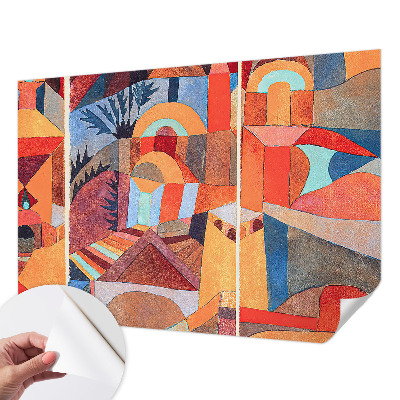 Papel de parede autocolante com padrão de mosaico colorido