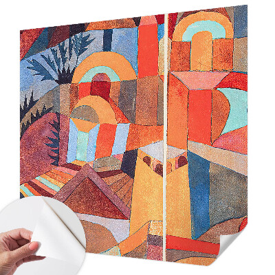 Papel de parede autocolante com padrão de mosaico colorido