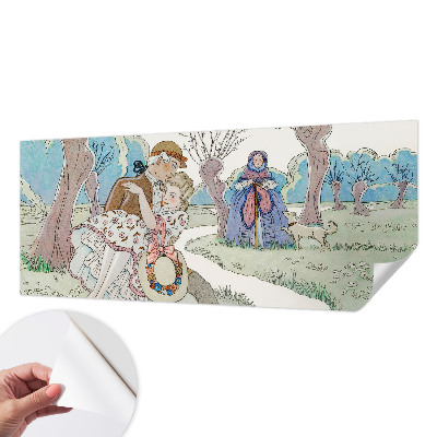 Papel de parede 3D com cena romântica