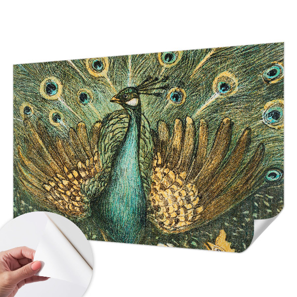 Papel de parede 3D Pavão majestoso
