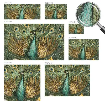 Papel de parede 3D com estampa de pavão majestoso