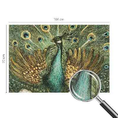 Papel de parede 3D com estampa de pavão majestoso