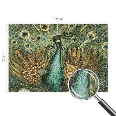 Papel de parede 3D com estampa de pavão majestoso