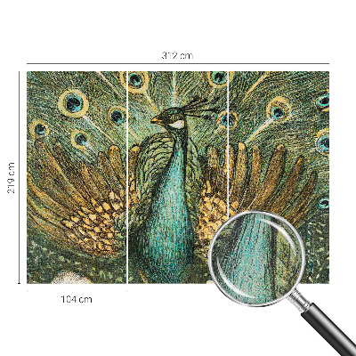 Papel de parede 3D Pavão majestoso