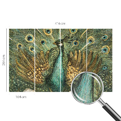 Papel de parede 3D Pavão majestoso