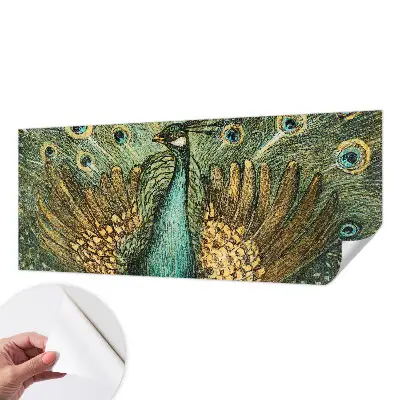 Papel de parede 3D com estampa de pavão majestoso