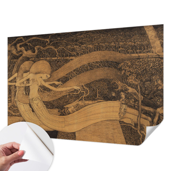 Papel de parede para criança com personagens surrealistas