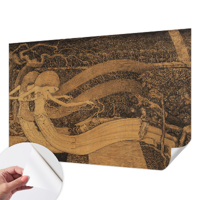 Papel de parede para criança com personagens surrealistas