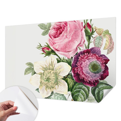 Autocolante de parede fotográfico com motivo de buquê de flores