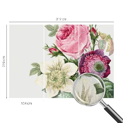Autocolante de parede fotográfico com motivo de buquê de flores