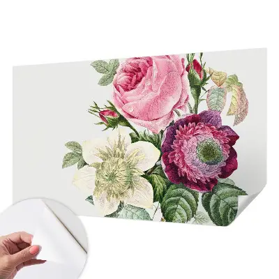 Autocolante de parede fotográfico com motivo de buquê de flores