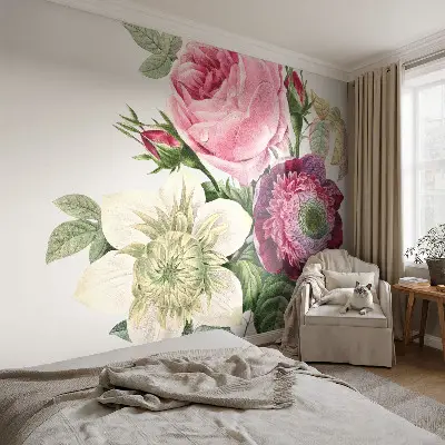 Autocolante de parede fotográfico com motivo de buquê de flores