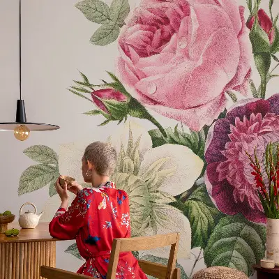 Autocolante de parede fotográfico com motivo de buquê de flores