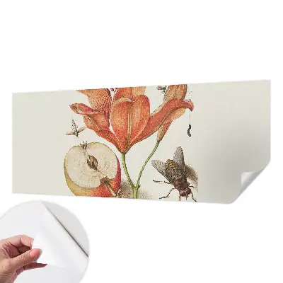 Papel de parede autocolante com ilustração botânica