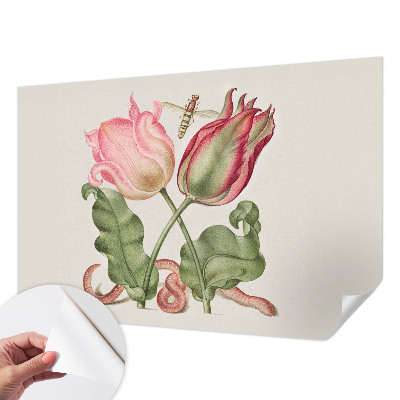 Papel de parede autocolante para quarto Beleza da tulipa