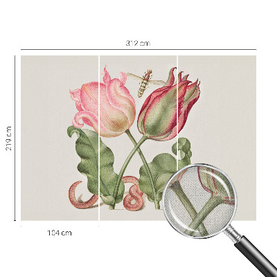 Papel de parede autocolante para quarto Beleza da tulipa