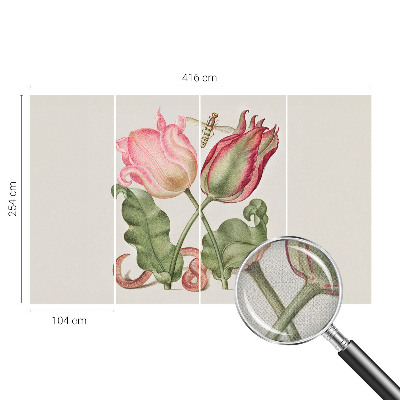 Papel de parede autocolante para quarto Beleza da tulipa