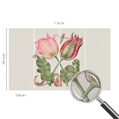 Papel de parede autocolante para quarto com estampa de Beleza da tulipa
