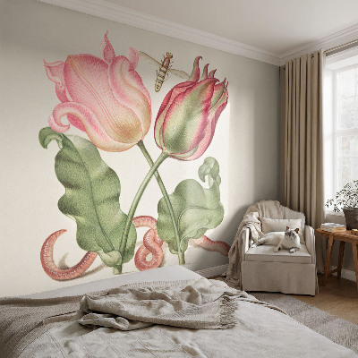 Papel de parede autocolante para quarto Beleza da tulipa