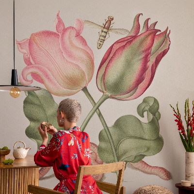 Papel de parede autocolante para quarto Beleza da tulipa