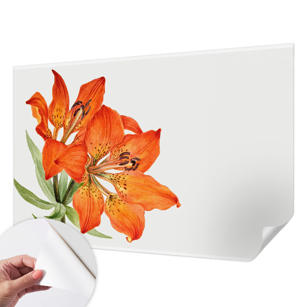 Papel de parede para criança com padrão de lírios laranja