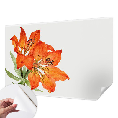 Papel de parede para criança com padrão de lírios laranja