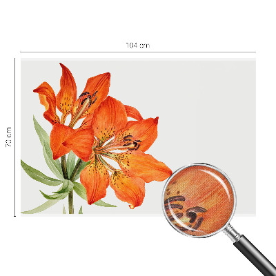 Papel de parede para criança com padrão de lírios laranja