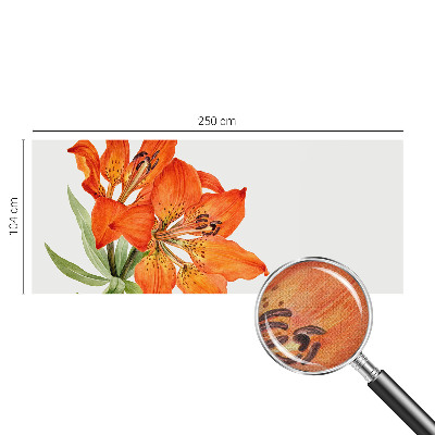 Papel de parede para criança com padrão de lírios laranja