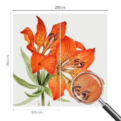 Papel de parede para criança com padrão de lírios laranja