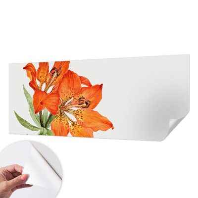Papel de parede para criança com padrão de lírios laranja
