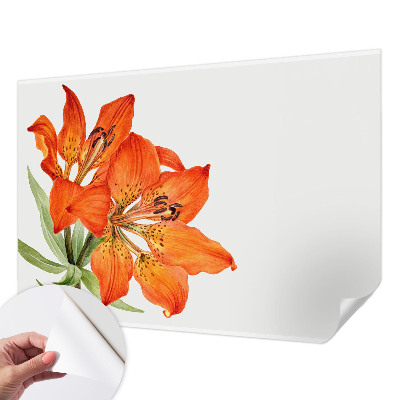 Papel de parede para criança com padrão de lírios laranja