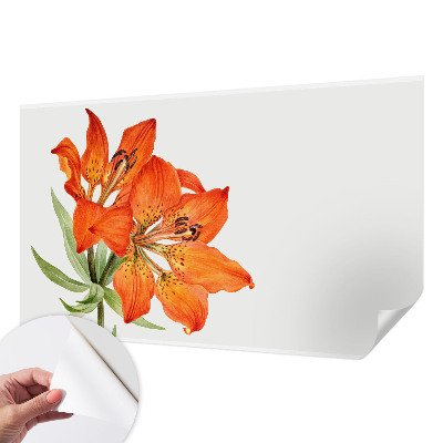 Papel de parede para criança com padrão de lírios laranja