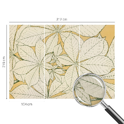 Papel de parede autocolante para quarto Folhas de castanheiro