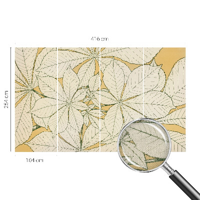 Papel de parede autocolante para quarto Folhas de castanheiro