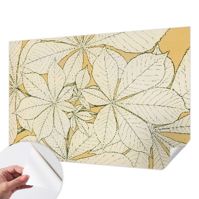 Papel de parede autocolante para quarto Folhas de castanheiro