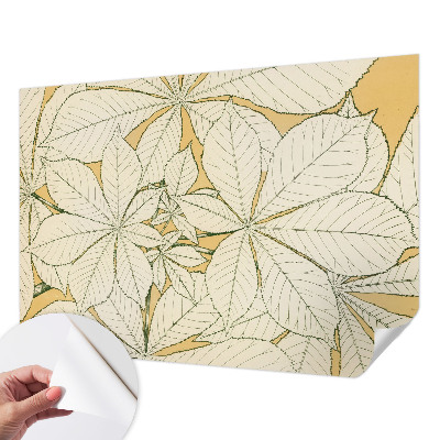 Papel de parede autocolante para quarto Folhas de castanheiro