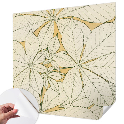 Papel de parede autocolante para quarto Folhas de castanheiro