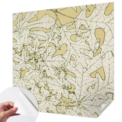 Papel de parede autocolante para sala com estampa de folhas de árvore