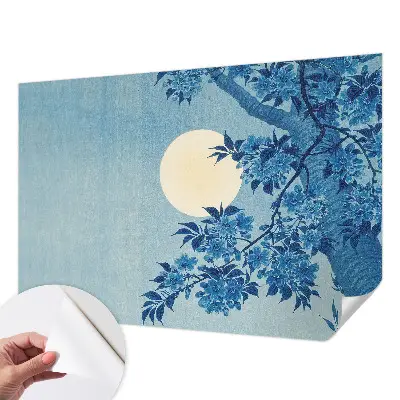 Papel de parede autocolante com estampa 'Lua das Flores'
