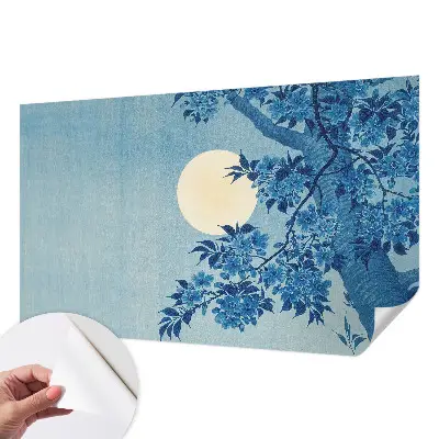 Papel de parede autocolante com estampa 'Lua das Flores'