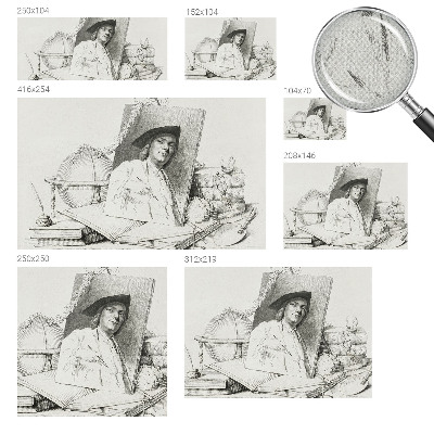 Papel de parede para criança com retrato artístico