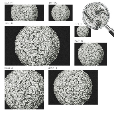 Papel de parede 3D com padrão de estrutura esférica