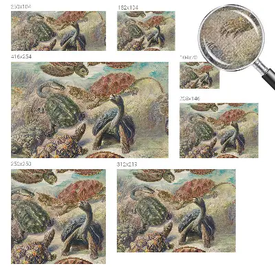 Papel de parede 3D com estampa de tartarugas