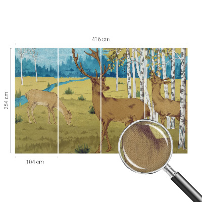 Papel de parede autocolante para sala Harmonia da floresta