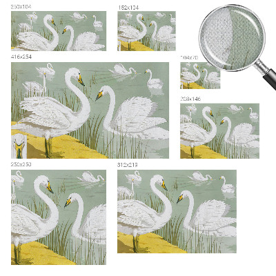 Papel de parede infantil Lago dos Cisnes