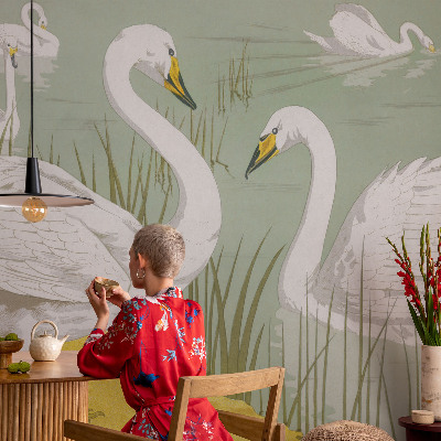 Papel de parede infantil Lago dos Cisnes