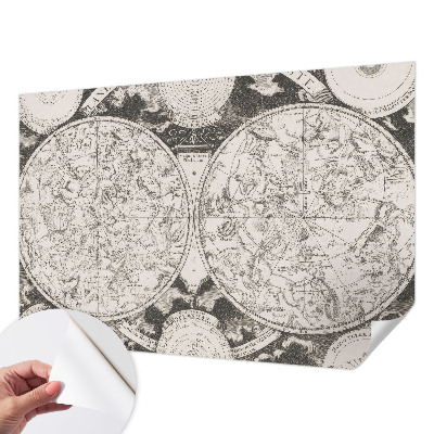 Papel de parede autocolante para quarto com estampa de mapa estelar
