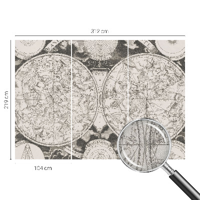 Papel de parede autocolante para quarto com estampa de mapa estelar