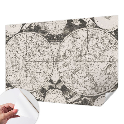 Papel de parede autocolante para quarto com estampa de mapa estelar
