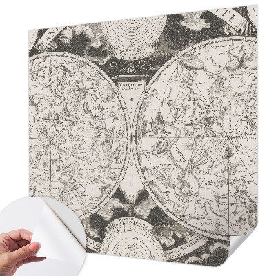 Papel de parede autocolante para quarto com estampa de mapa estelar